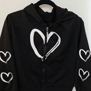 Black Heart Hoodie for Kids